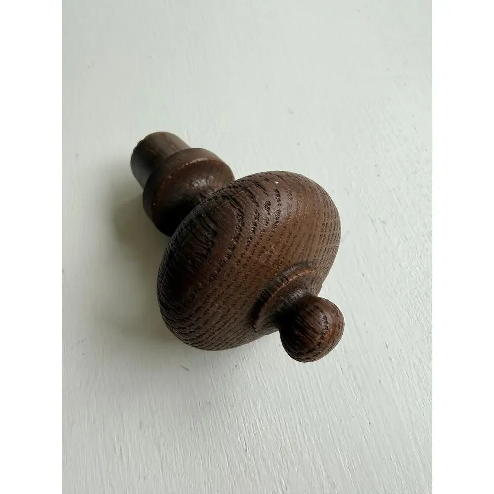 Vintage Style Faux Wood Curtain Set - Rings, Wall Brackets & Finials